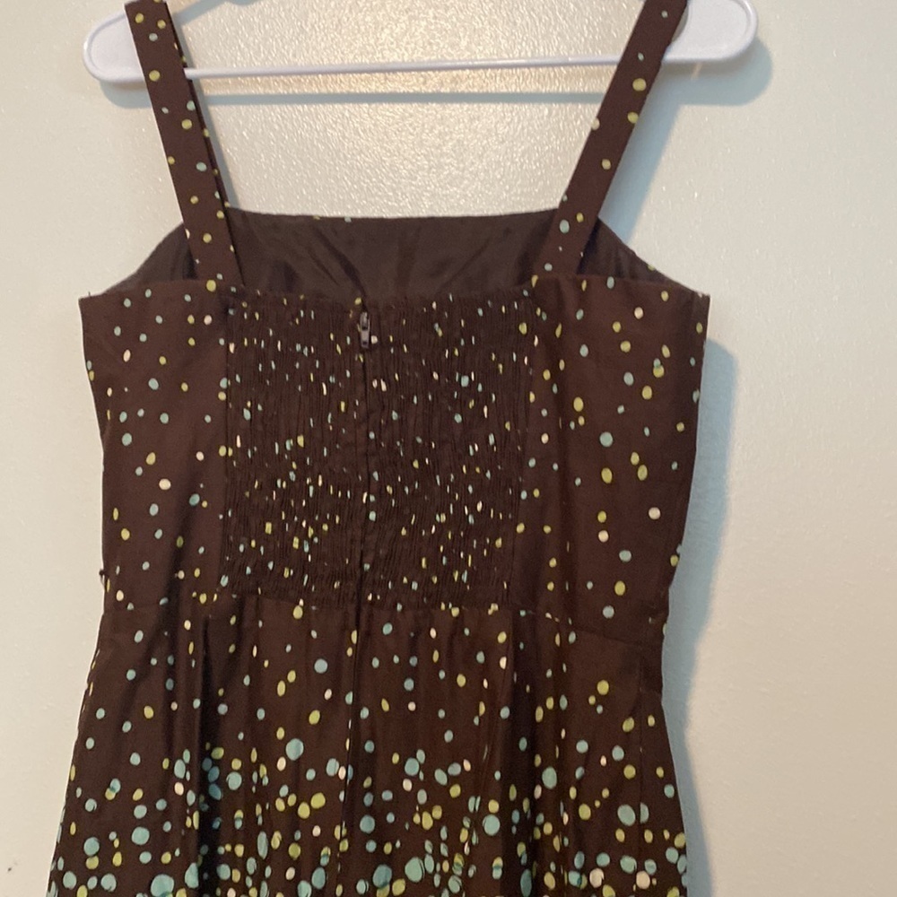 MADISON leigh brown dotted adjustable strap dress size 8 - Picture 4 of 8